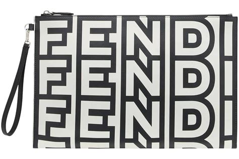 fendi black makeup bag|Fendi flat pouch large.